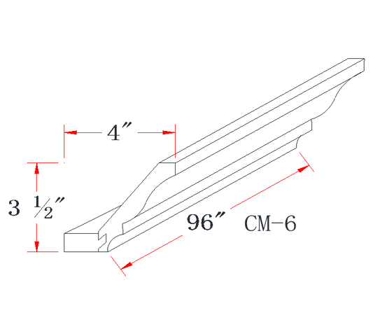 Mist Gray Crown Molding - 3-1/2"W x 96"L