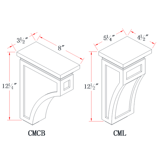 Navy Blue Corbel - 5-1/4"W x 12-1/2"L