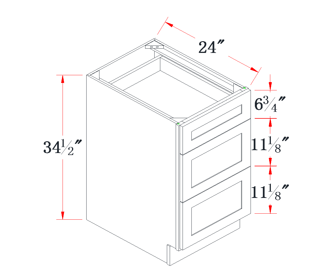 Charcoal Gray Drawer Base Cabinet - 18"W