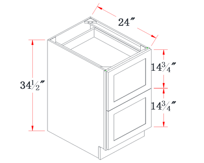 Onyx Black Drawer Base Cabinet - 24"W