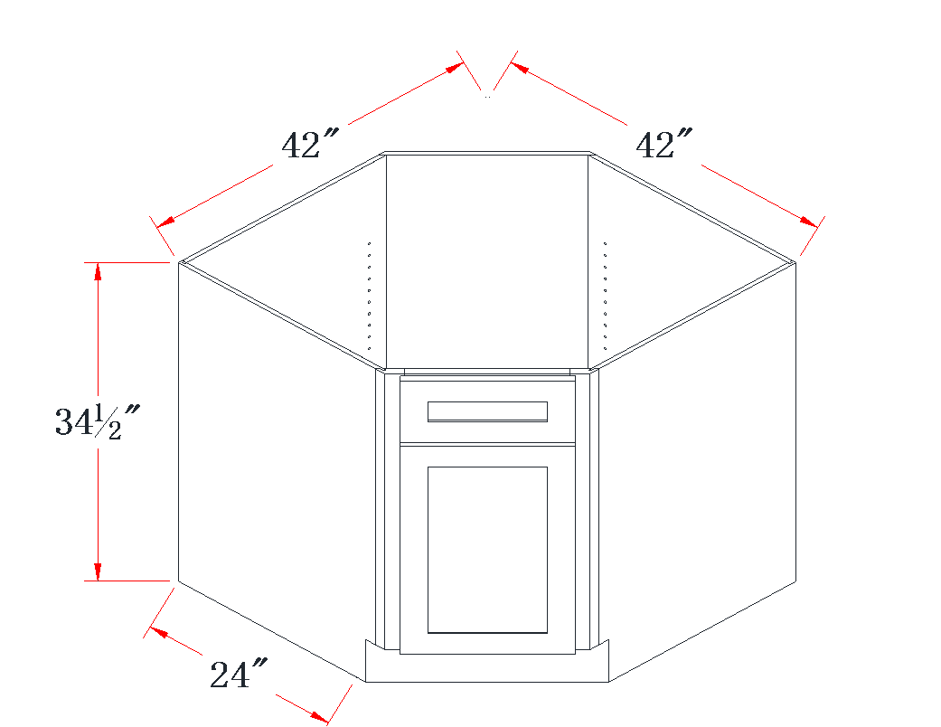 Mist Gray Corner Sink Base Cabinet - 36"W