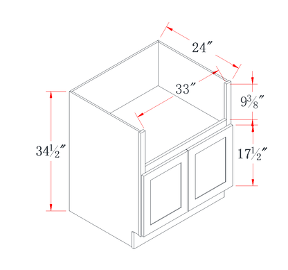 Mist Gray Farmhouse Sink Base Cabinet - 36"W