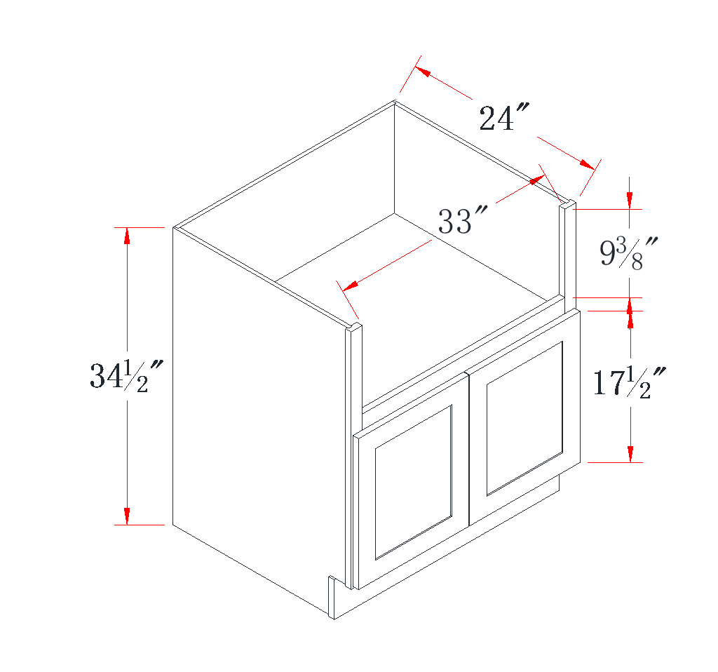 Charcoal Gray Farmhouse Sink Base Cabinet - 36"W