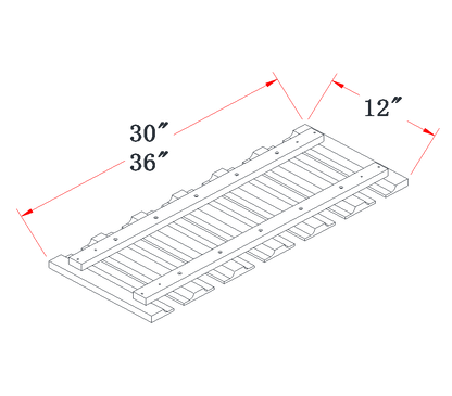 Polar White Glass Holder - 30"W x 1-1/2"H