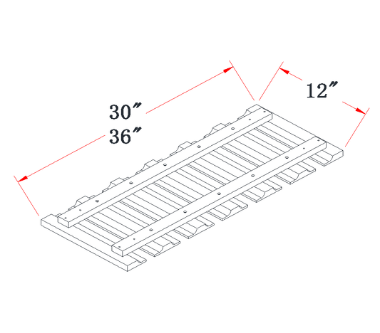 Polar White Glass Holder - 36"W x 1-1/2"H