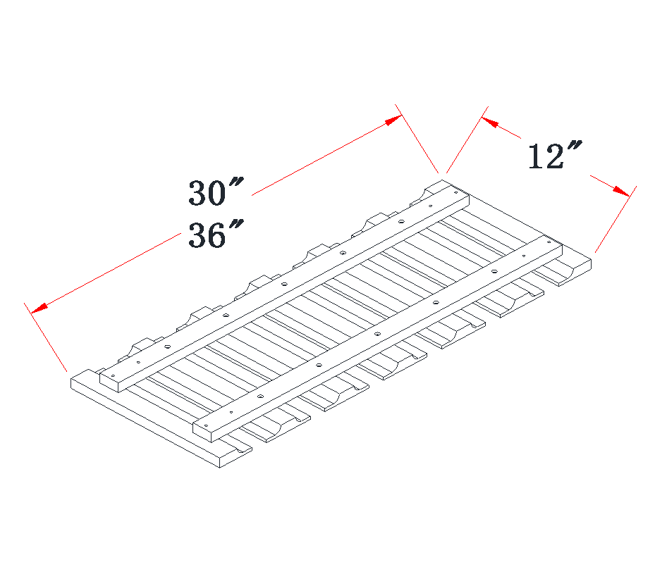 Mist Gray Glass Holder - 36"W x 1-1/2"H