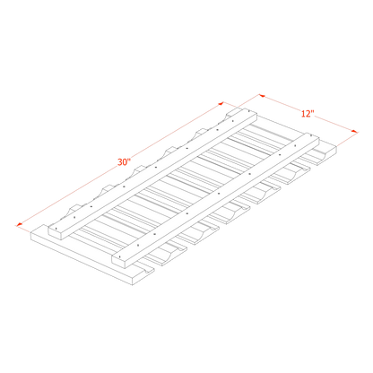 Frost White - 30"W x 1-1/2"H Glass Holder