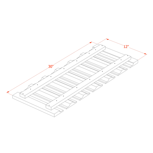 Creamy White - 30"W × 1-1/2"H Glass Holder
