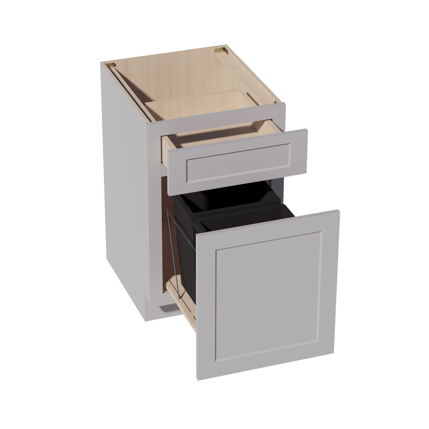Ash Gray - 18"W Trash Pull-Out Base Cabinet