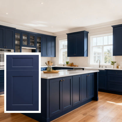 Navy Blue Tall Pantry Cabinet - 18"W x 96"H