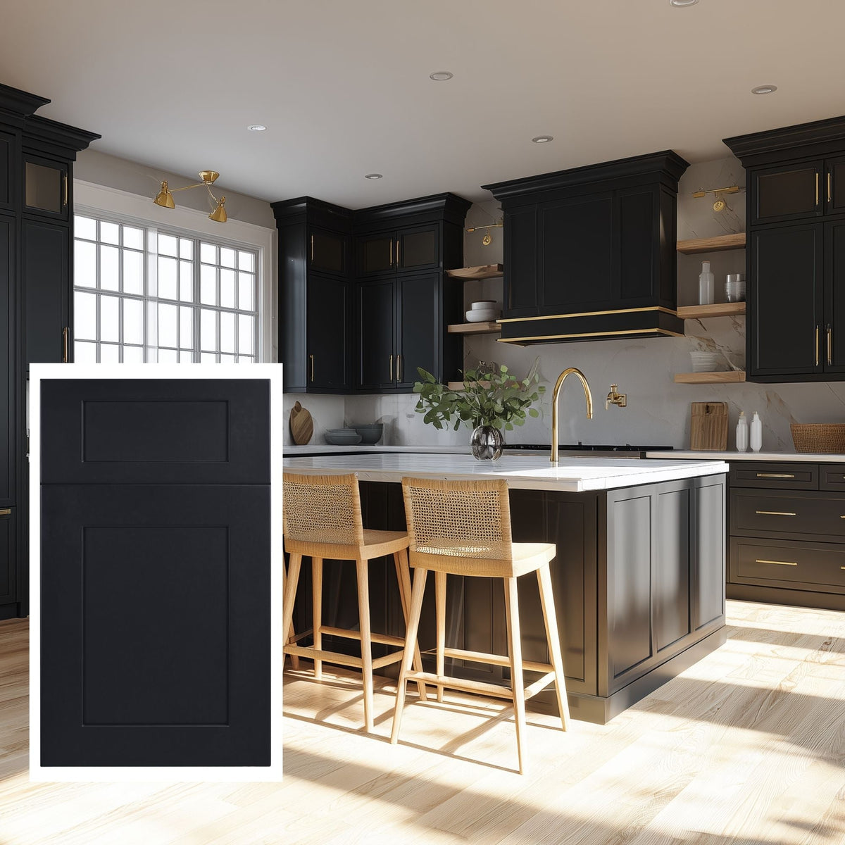 Onyx Black Shaker 10x10 RTA Cabinets - NextCabinets