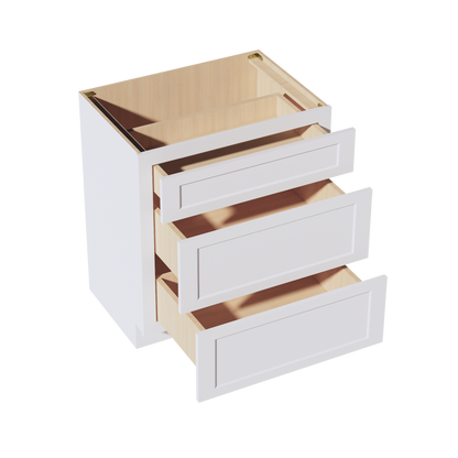 Frost White - 30"W Vanity Drawer Base Cabinet