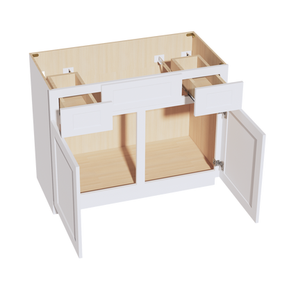 Frost White - 42"W Centered-Sink Vanity Combo Cabinet