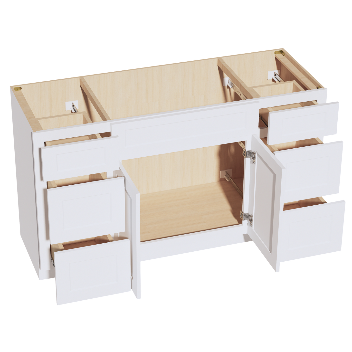 Frost White - 60"W Single Sink Vanity Combo Cabinet