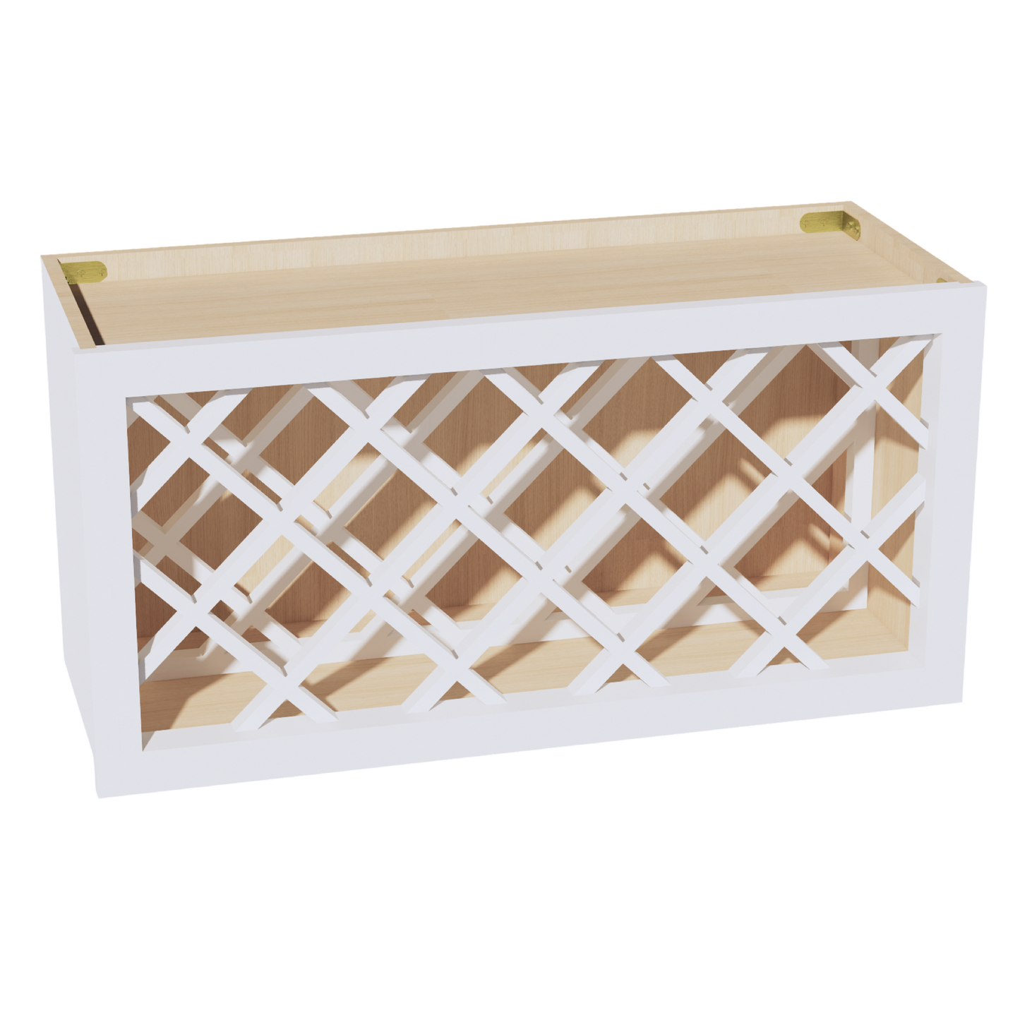 Slim Frost White - 30"W x 15"H Wine Rack Wall Cabinet