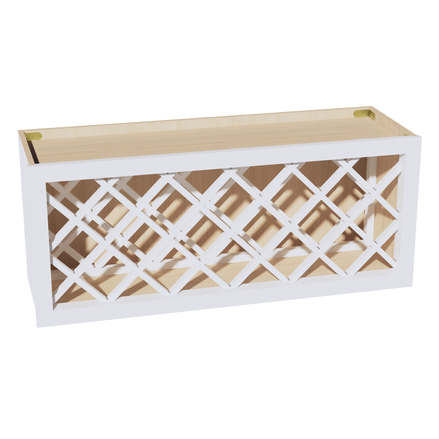 Slim Frost White - 36"W x 15"H Wine Rack Wall Cabinet