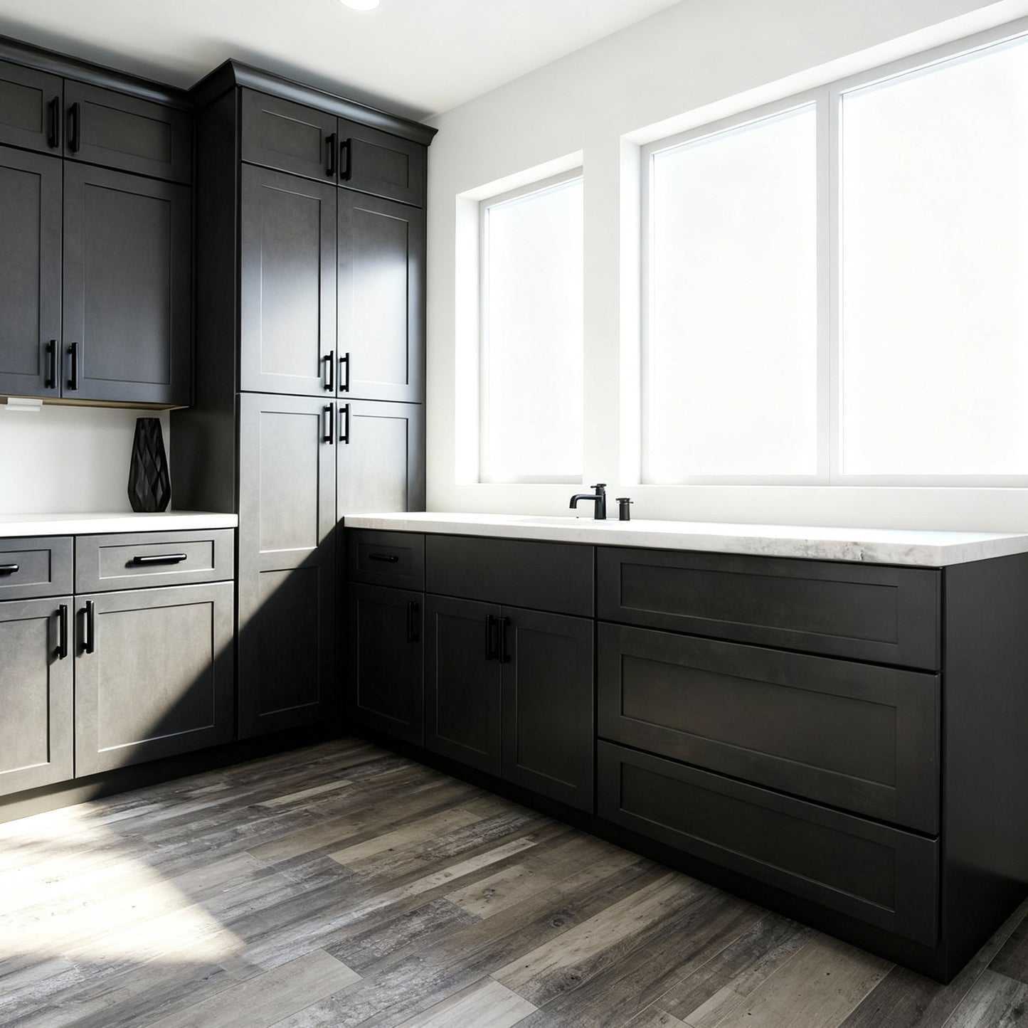 Charcoal Gray Shaker 10x10 RTA Cabinets