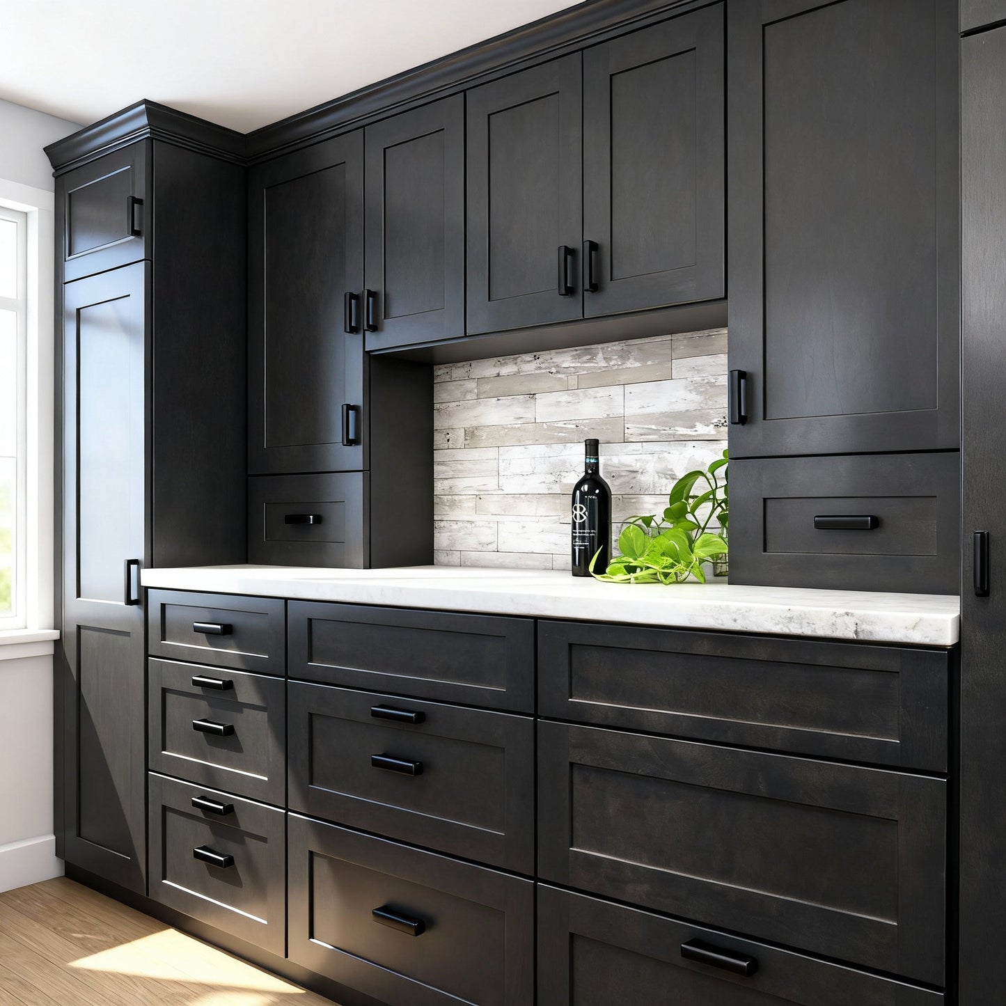 Charcoal Gray Drawer Wall Cabinet - 18"W x 48"H