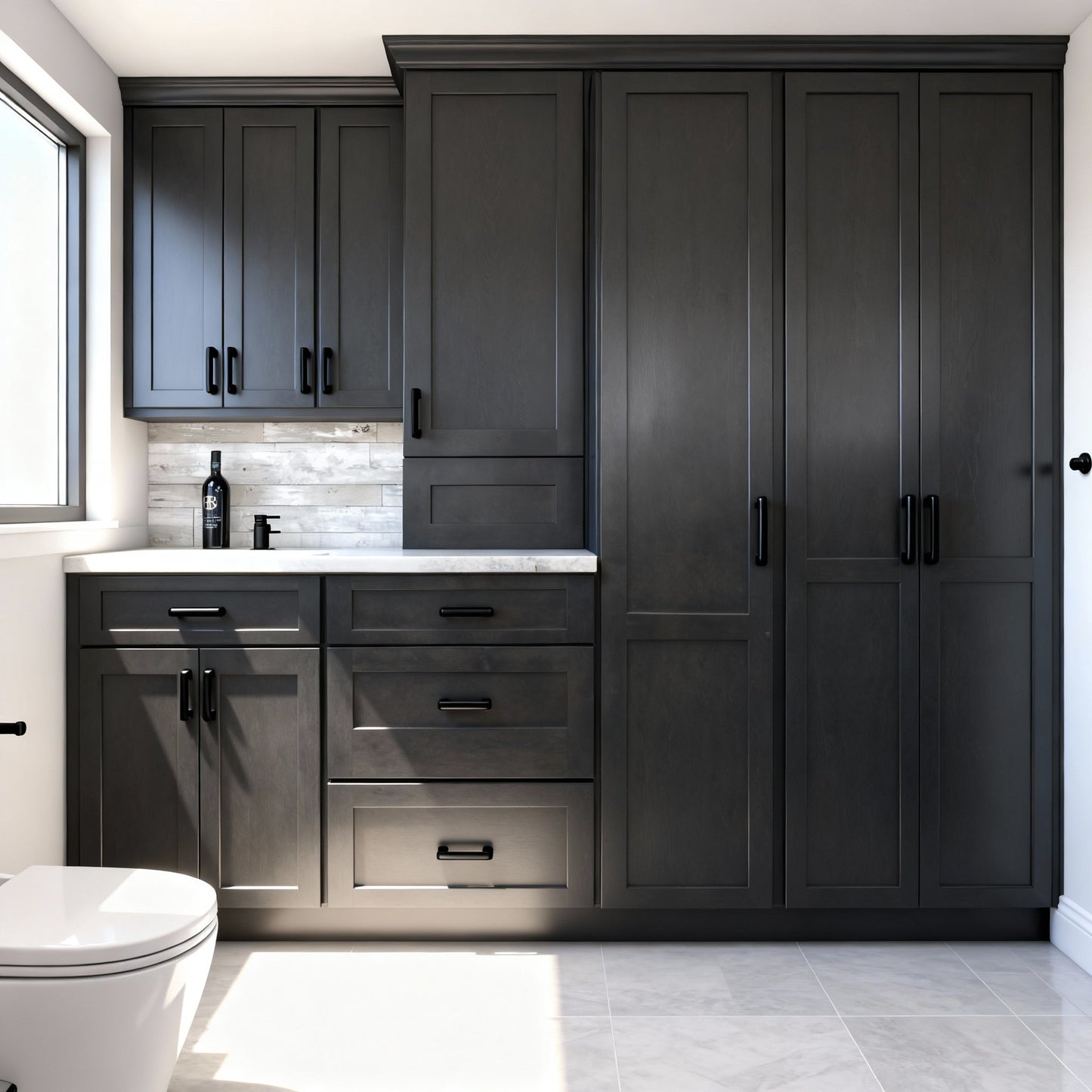 Charcoal Gray Corner Sink Base Cabinet - 42"W