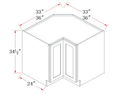 Onyx Black - 33" W Lazy Susan Corner Base Cabinet