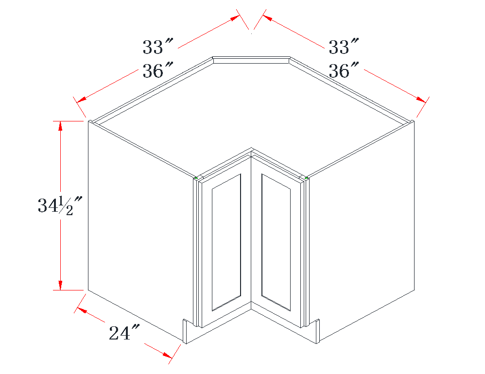 Charcoal Gray - 33" W Lazy Susan Corner Base Cabinet