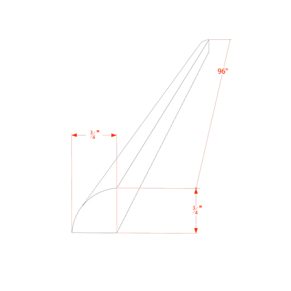 Soft Green - 3/4"W × 96"L Quarter Round Shoe Molding