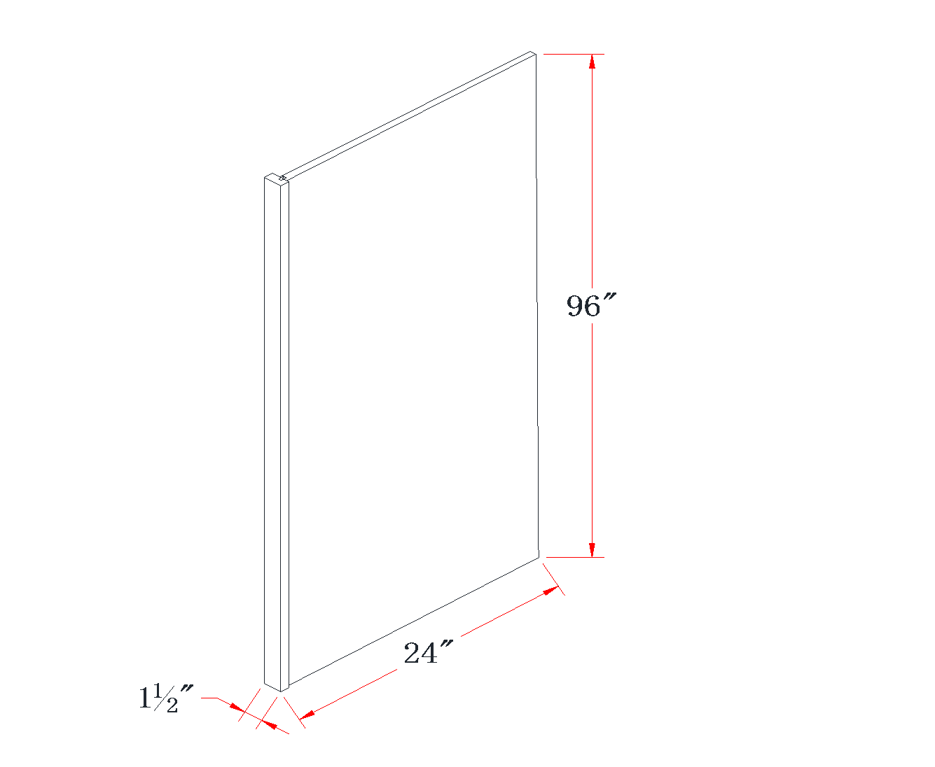 Natural Wood Refrigerator End Panel - 24"W x 96"L