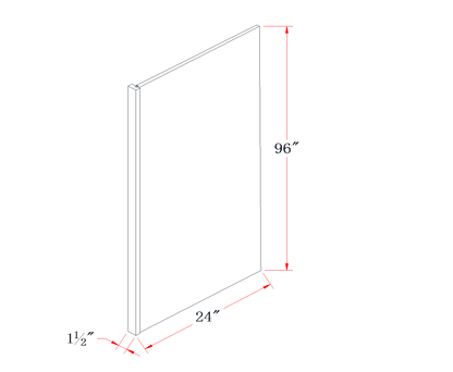 Natural Wood Refrigerator End Panel - 24"W x 96"L