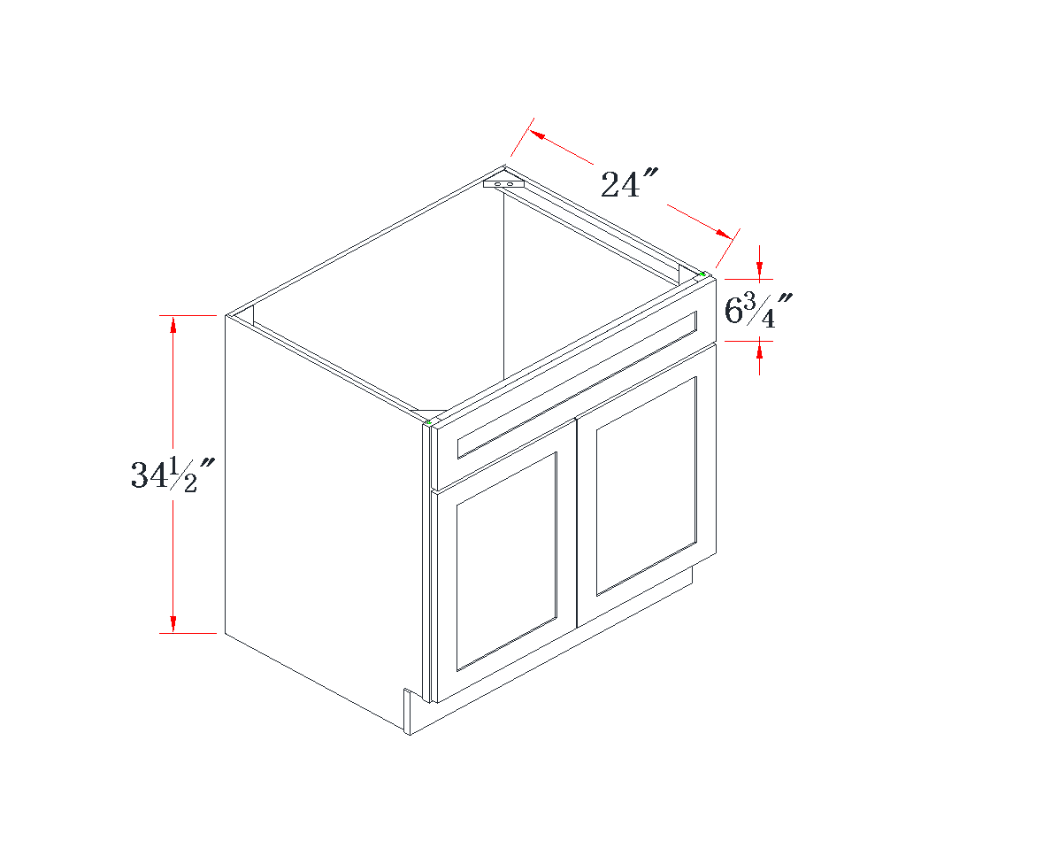 Onyx Black Sink Base Cabinet - 30"W