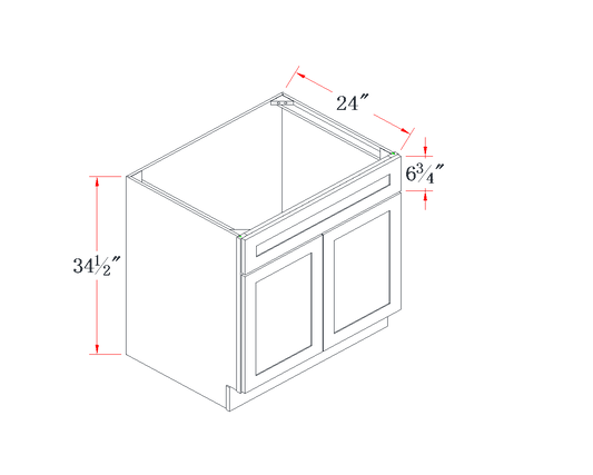 Natural Wood Sink Base Cabinet - 30"W
