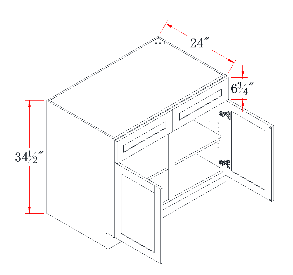 Mist Gray Sink Base Cabinet - 42"W