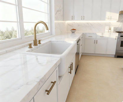 Slim Polar White Vanity Sink Base Cabinet - 24"W