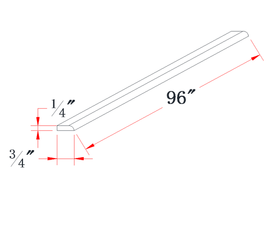 Polar White Scribe Molding - 3/4"W x 96"L