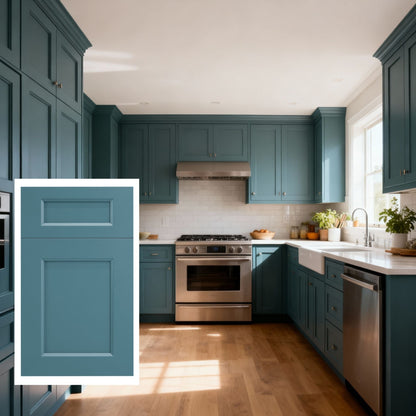 Teal Green 24" Deep Wall Bridge Cabinet - 33"W x 24"H