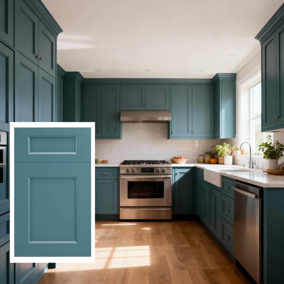 Teal Green Shaker 10x10 RTA Cabinets - NextCabinets