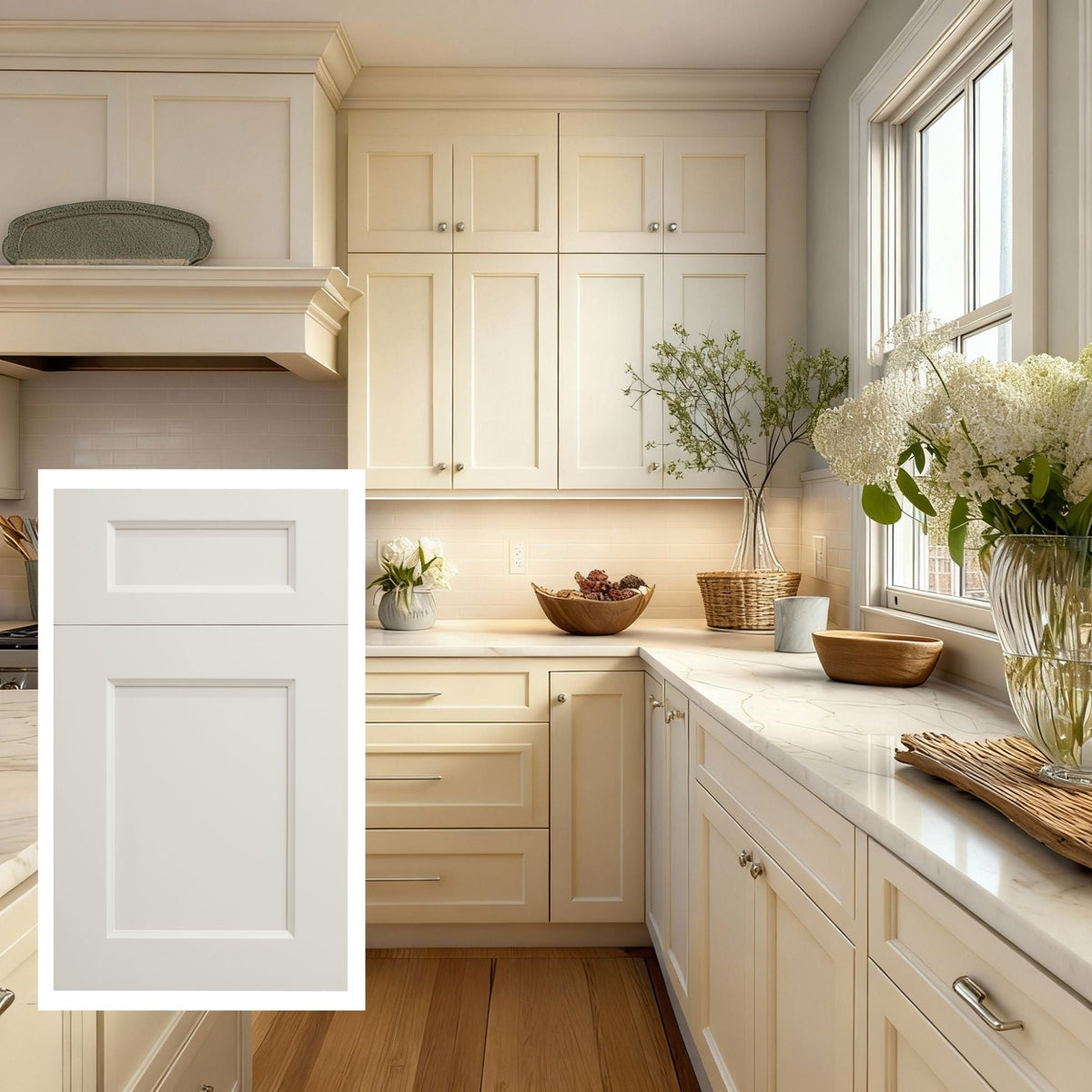 Ivory White Shaker 10x10 RTA Cabinets - NextCabinets