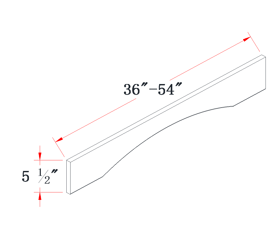 Charcoal Gray Arched Valance - 5-1/2"W x 54"L