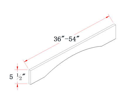 Creamy White Arched Valance - 5-1/2"W x 36"L