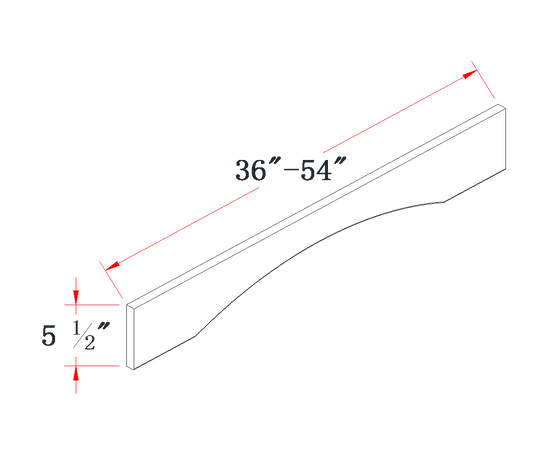 Mist Gray Arched Valance - 5-1/2"W x 54"L