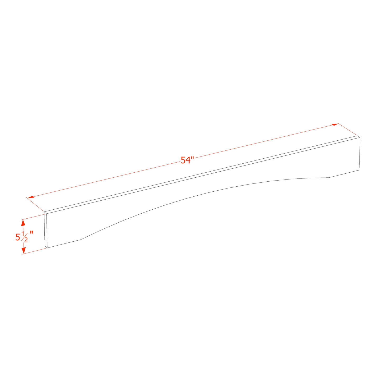 Creamy White - 5-1/2"W × 54"L Arched Valance