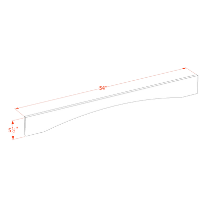 Creamy White - 5-1/2"W × 54"L Arched Valance