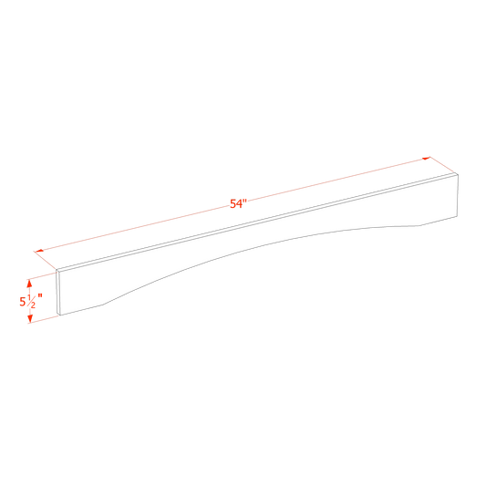 Creamy White - 5-1/2"W × 54"L Arched Valance