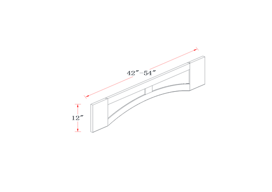 Creamy White Arched Valance - 12"W x 54"L