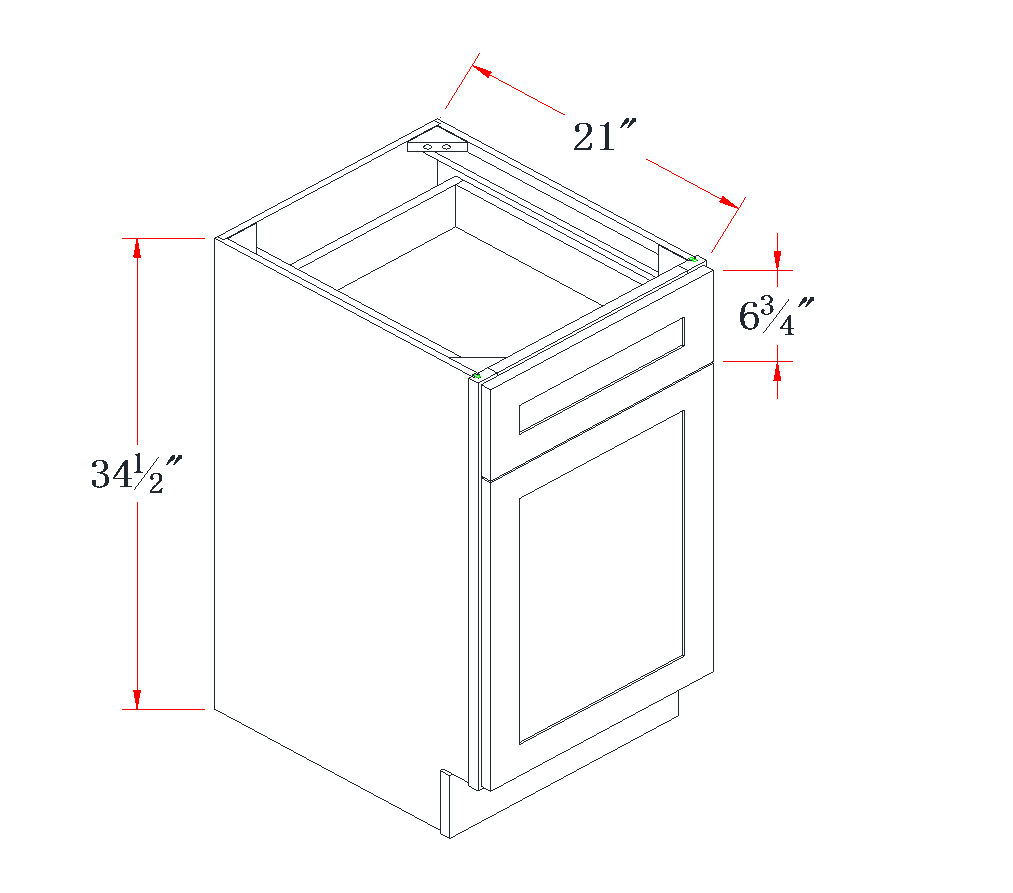 Charcoal Gray Vanity Base Cabinet - 18"W