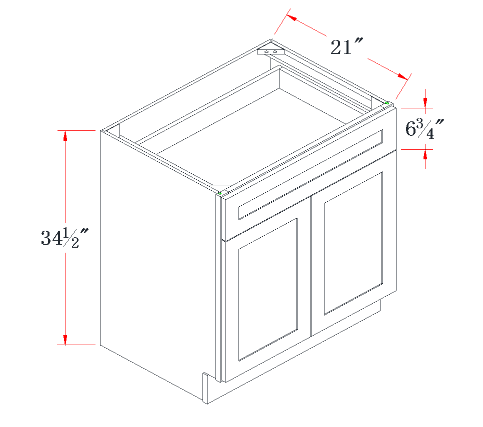 Charcoal Gray Vanity Base Cabinet - 30"W