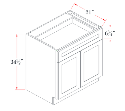 Navy Blue Vanity Base Cabinet - 33"W