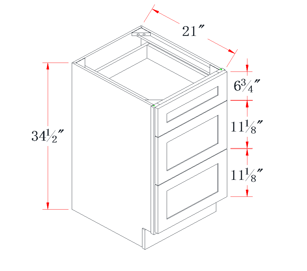 Charcoal Gray Vanity Drawer Base Cabinet - 33"W