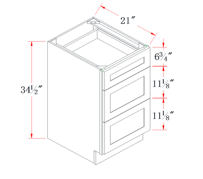 Onyx Black Vanity Drawer Base Cabinet - 12"W