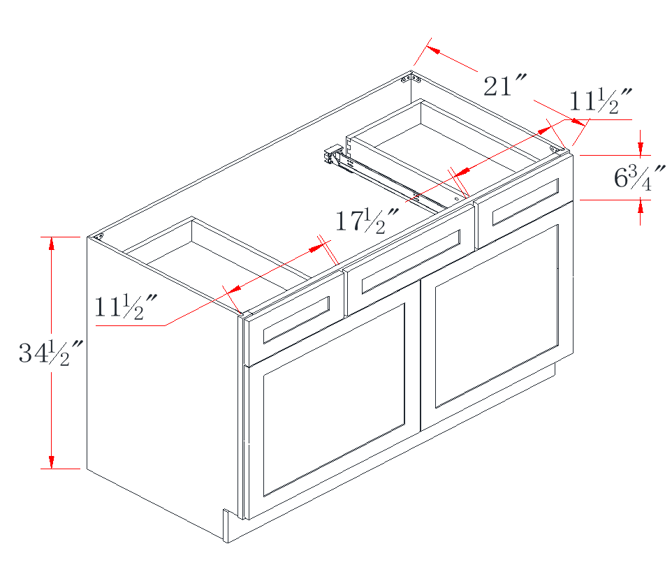Slim Espresso Brown Centered-Sink Vanity Combo Cabinet - 42"W