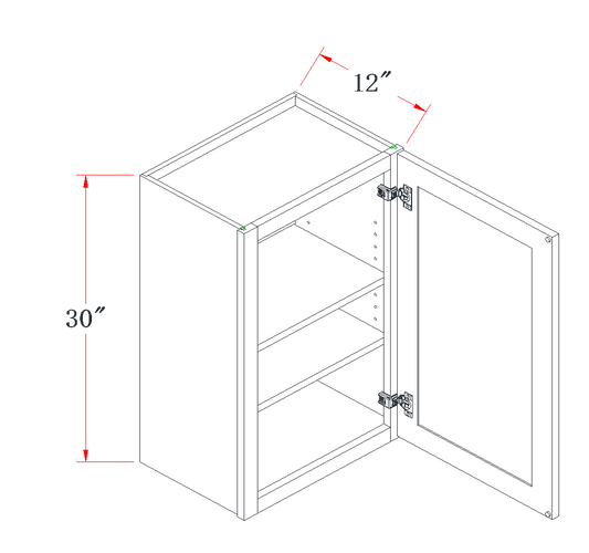 Charcoal Gray Standard Wall Cabinet - 15"W x 30"H